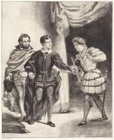 Hamlet and Guildenstern (Act III, Scene II), Eugène Delacroix, 1834/1843