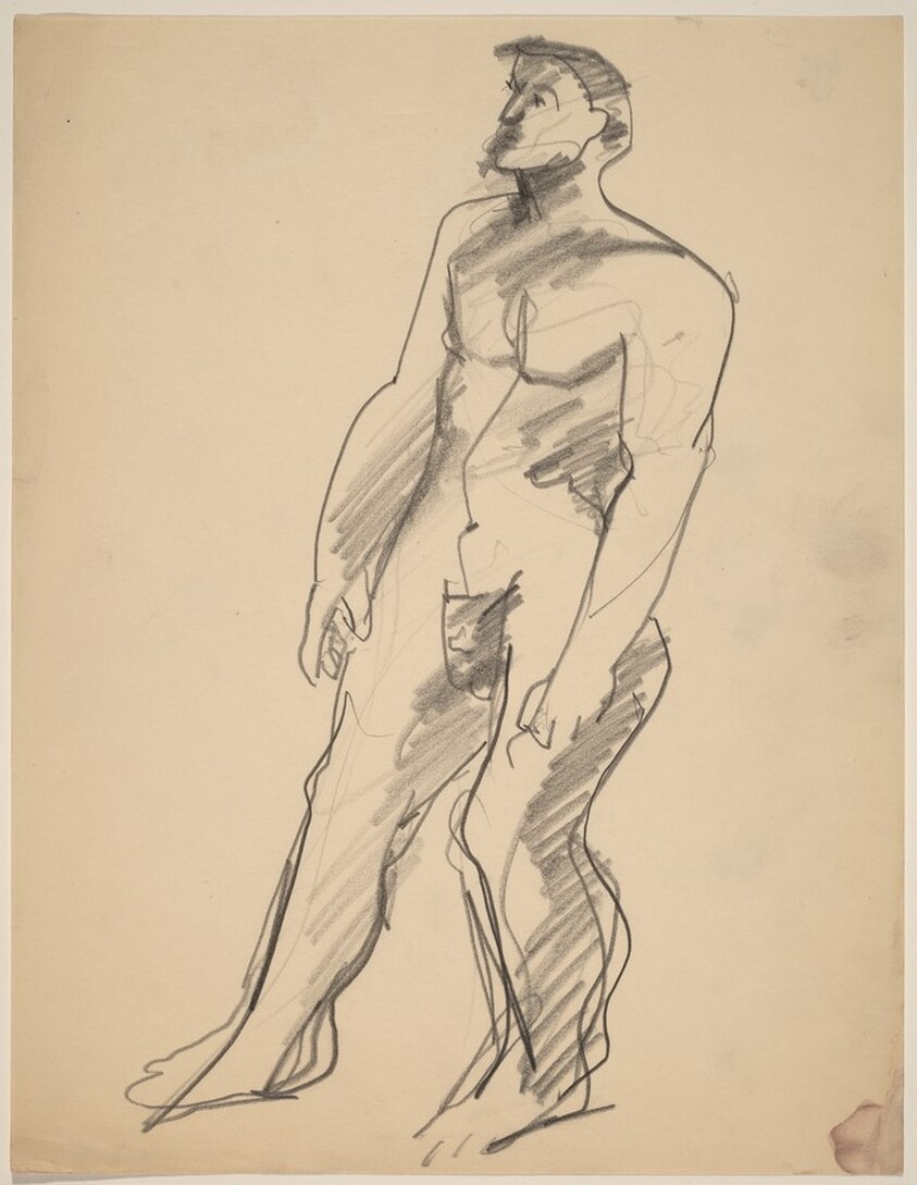 Standing Nude Man Turned to the Left, Arms at Side