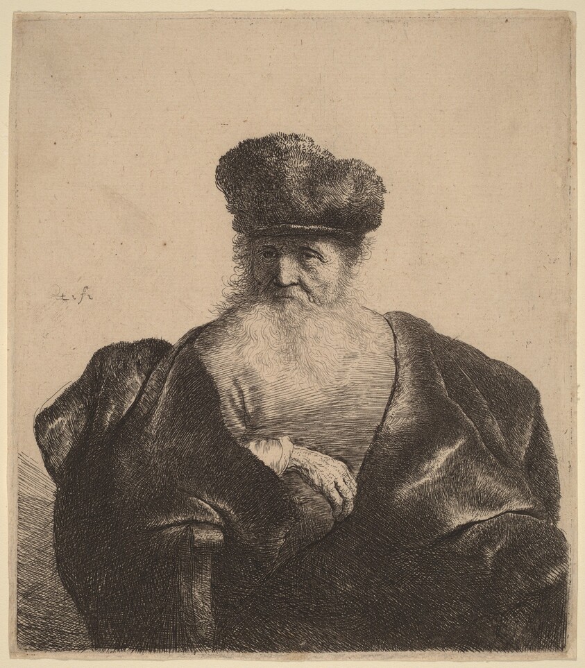 Old Man with Beard, Fur Cap, and Velvet Cloak