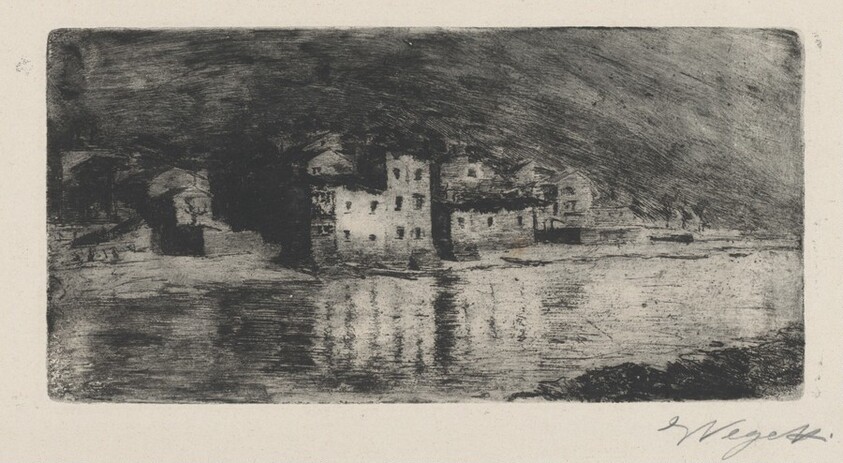 Pescarenico Seen across the River Adda