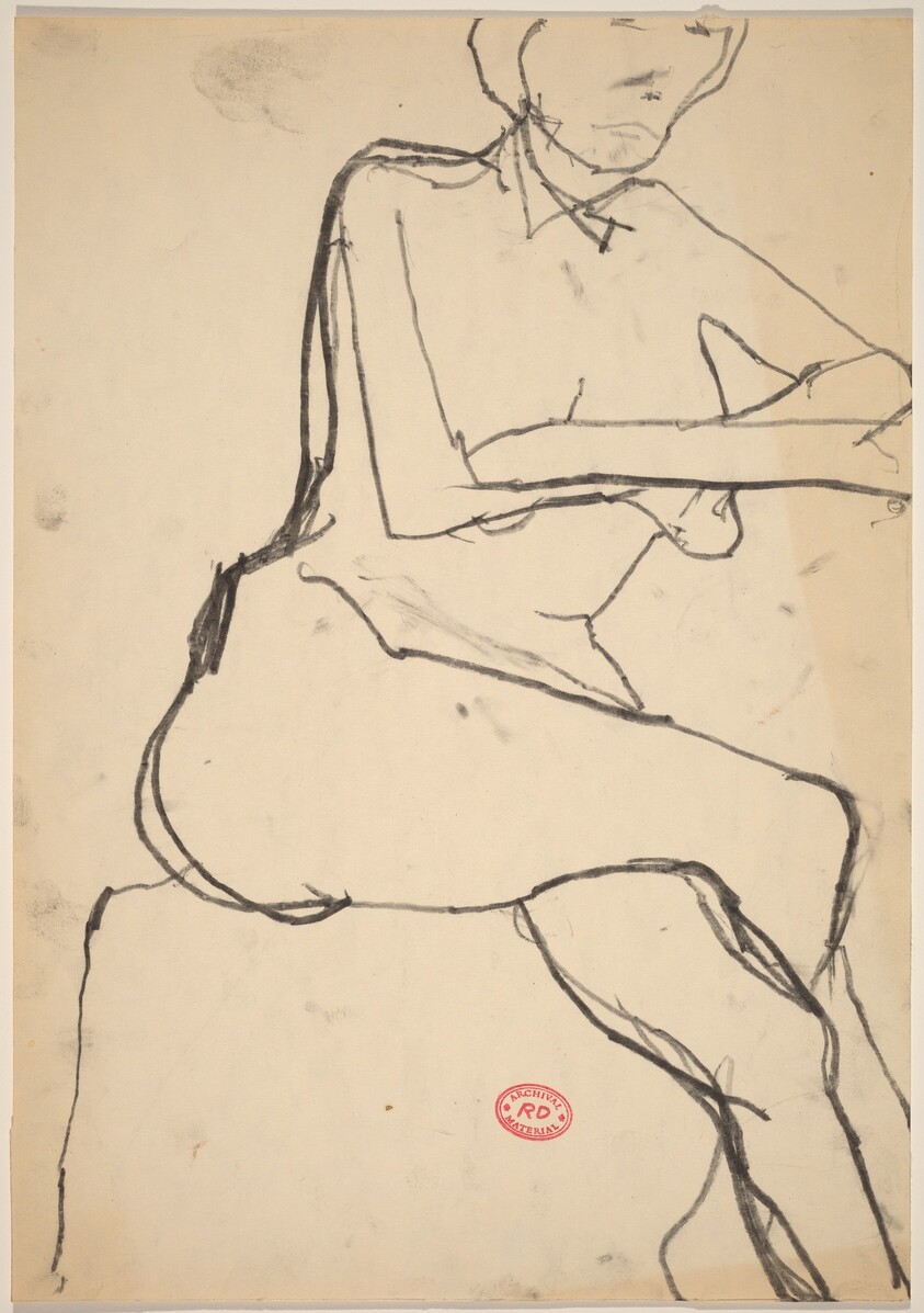 Untitled [seated woman crossing her arms and legs]