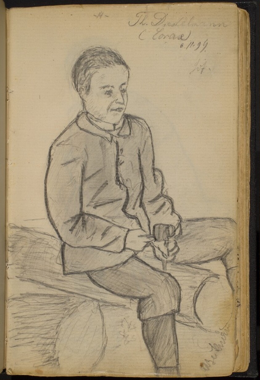 Boy Seated on Logs (Thomas Diestelmann)