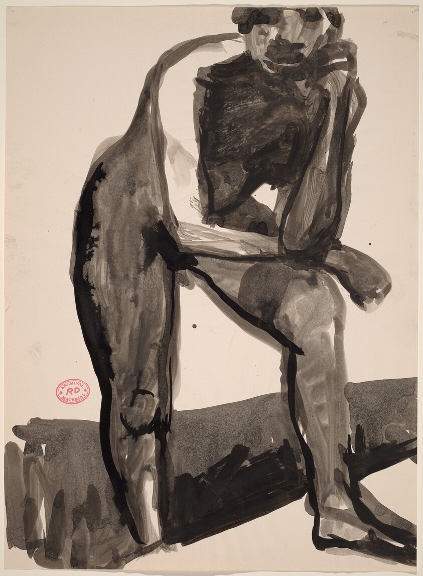 Untitled [standing nude leaning forward on her left leg]