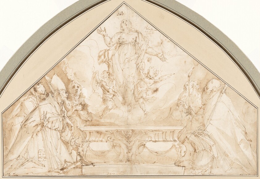 The Assumption of the Virgin with Two Bishops and Other Figures