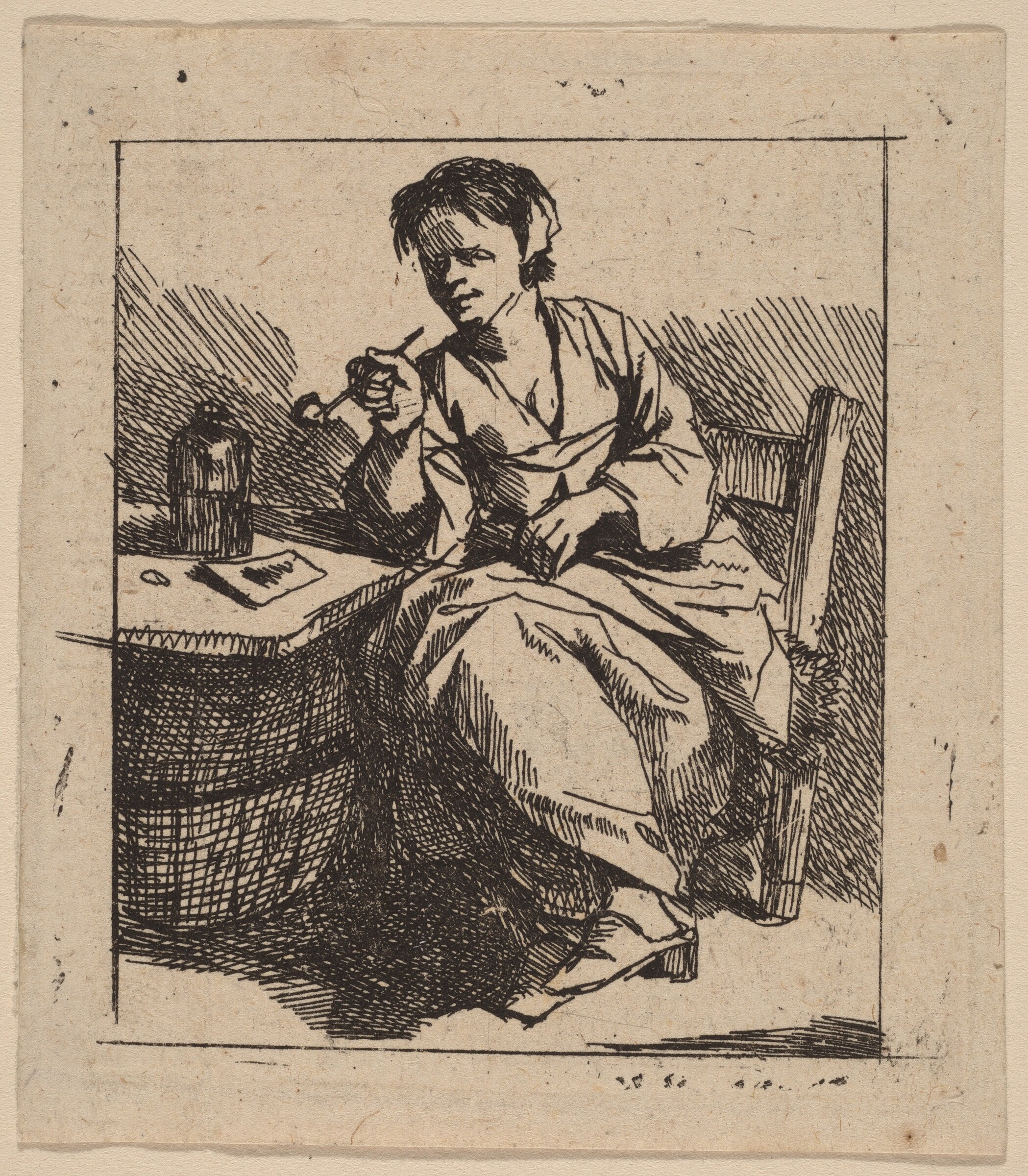 A Woman Smoking, Cornelis Bega