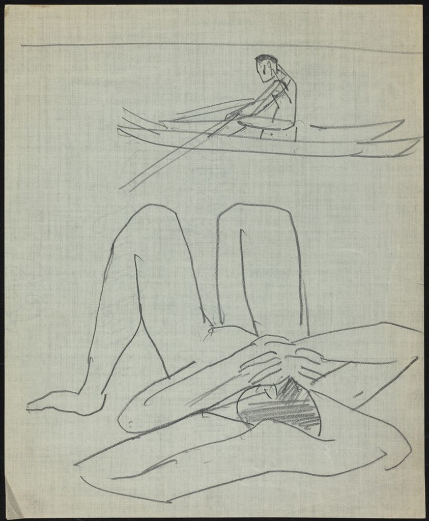 Figure in a Rowboat and Reclining Female Nude