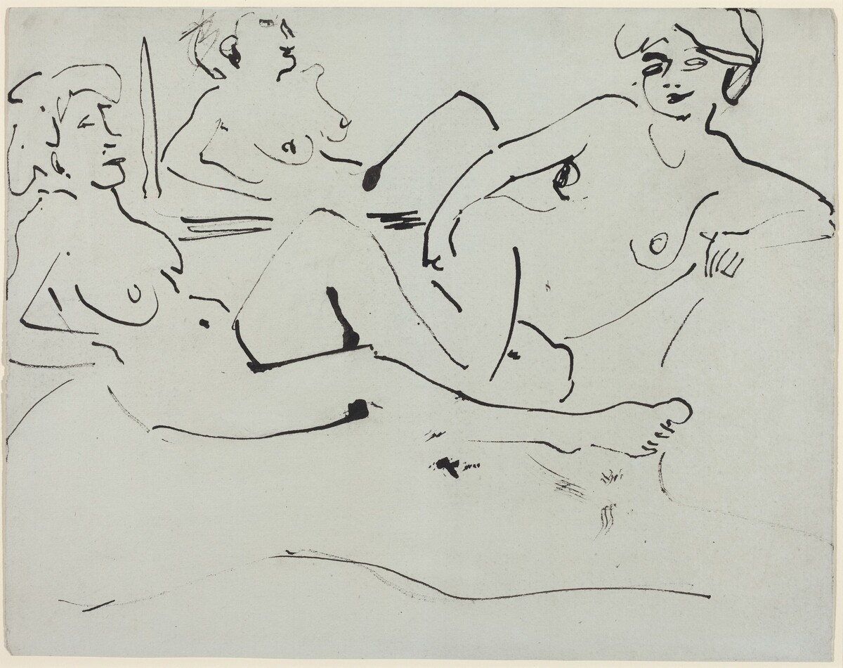Dodo and an Older Woman Reclining before a Mirror