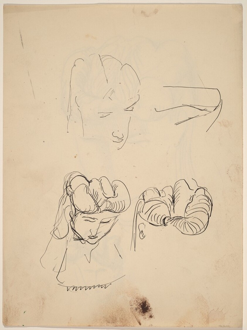 Studies of a Woman's Hair [verso]