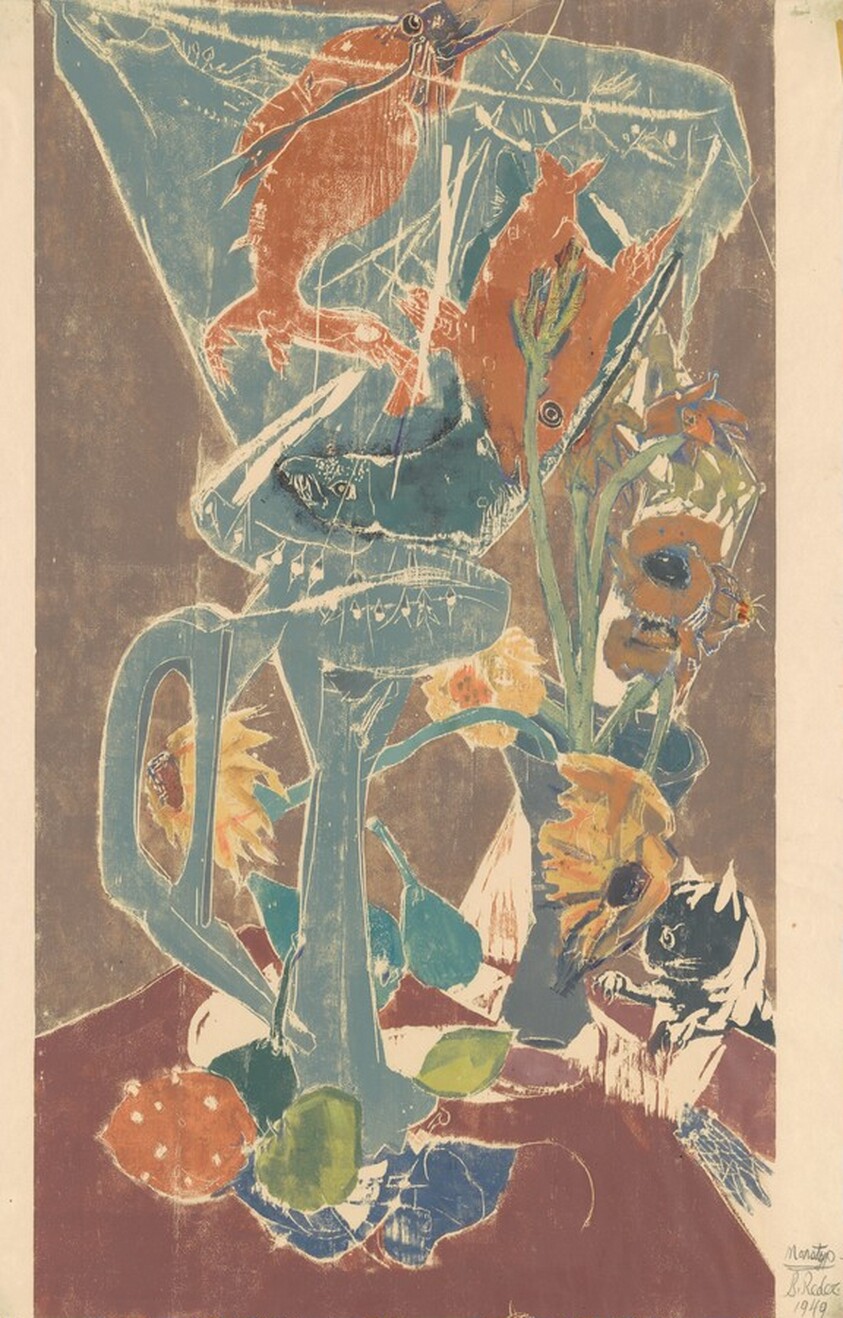 Still Life with Cat and Goldfishes