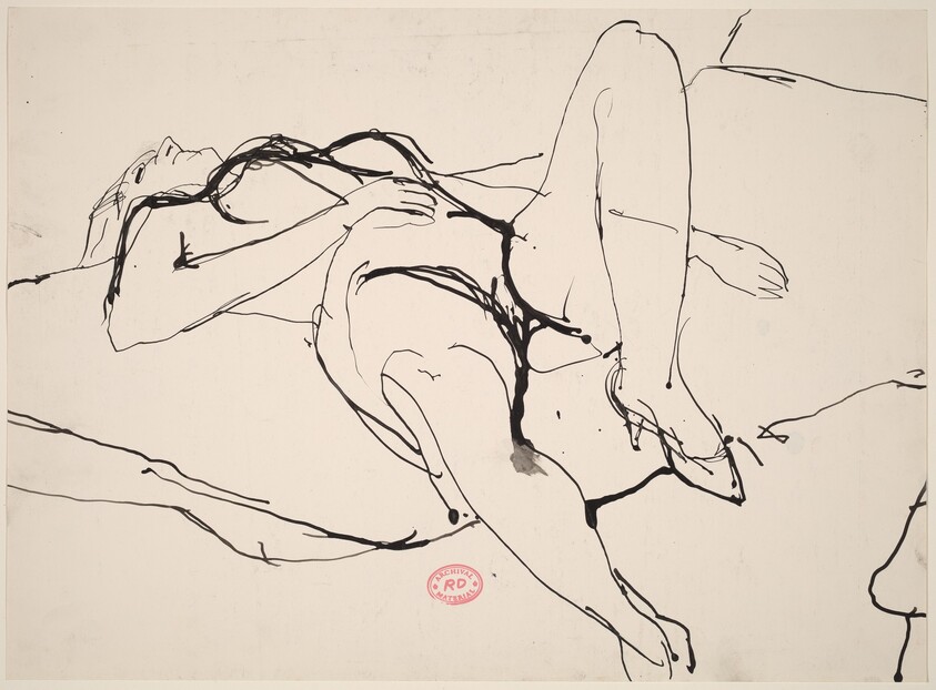 Untitled [reclining female nude in high heels]