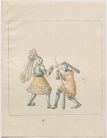 Foot Combat with Flails, German 16th Century, c.1512-1515