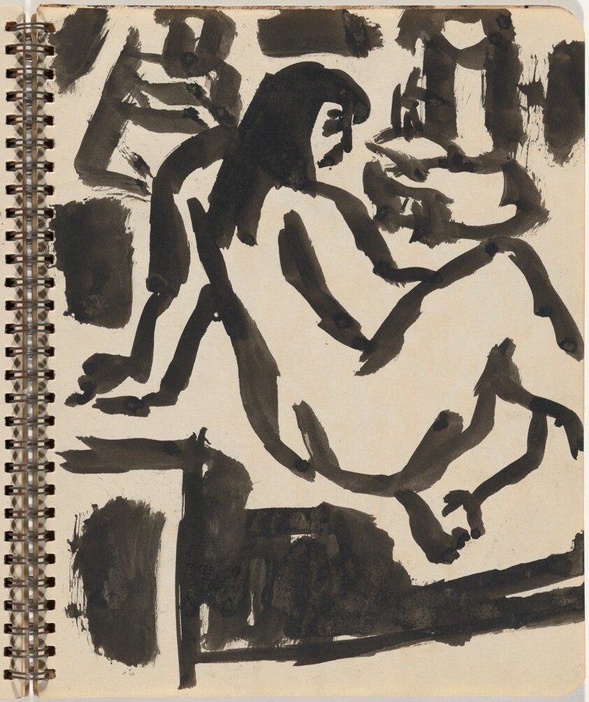 Seated Female Nude Seen from the Back