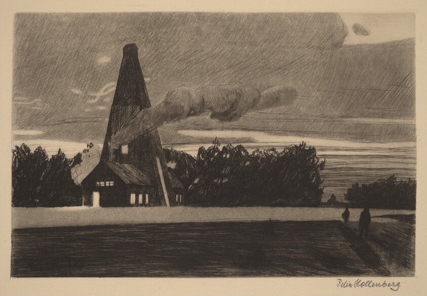 A Drilling Hut at Nightfall