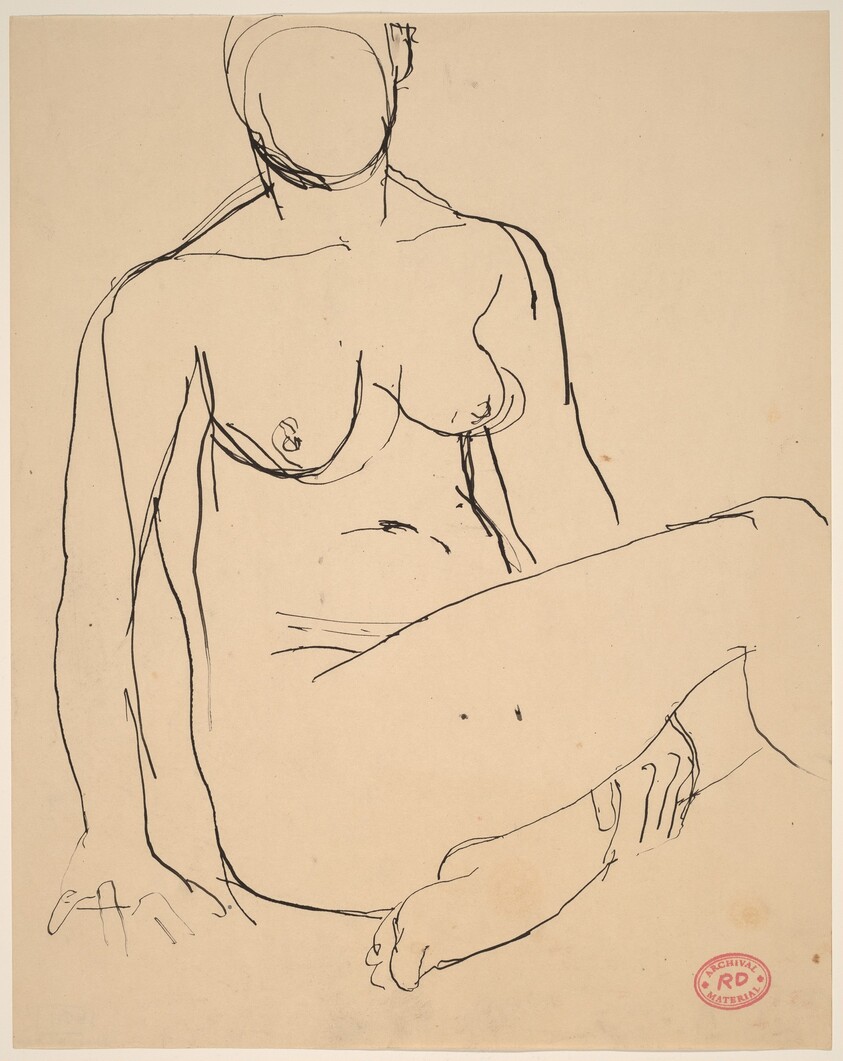Untitled [seated female nude]