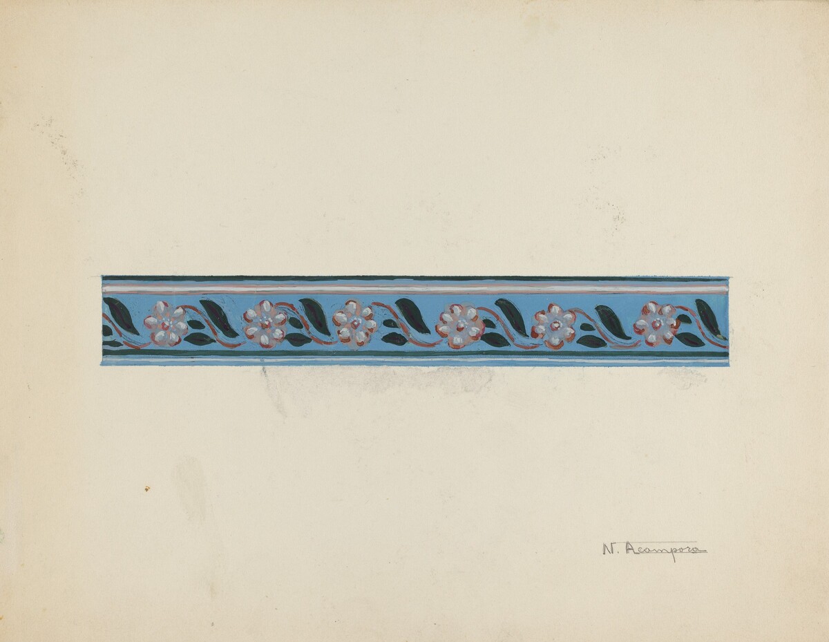 Wall Paper Border on Bandbox Lid