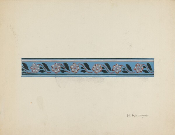 Wall Paper Border on Bandbox Lid