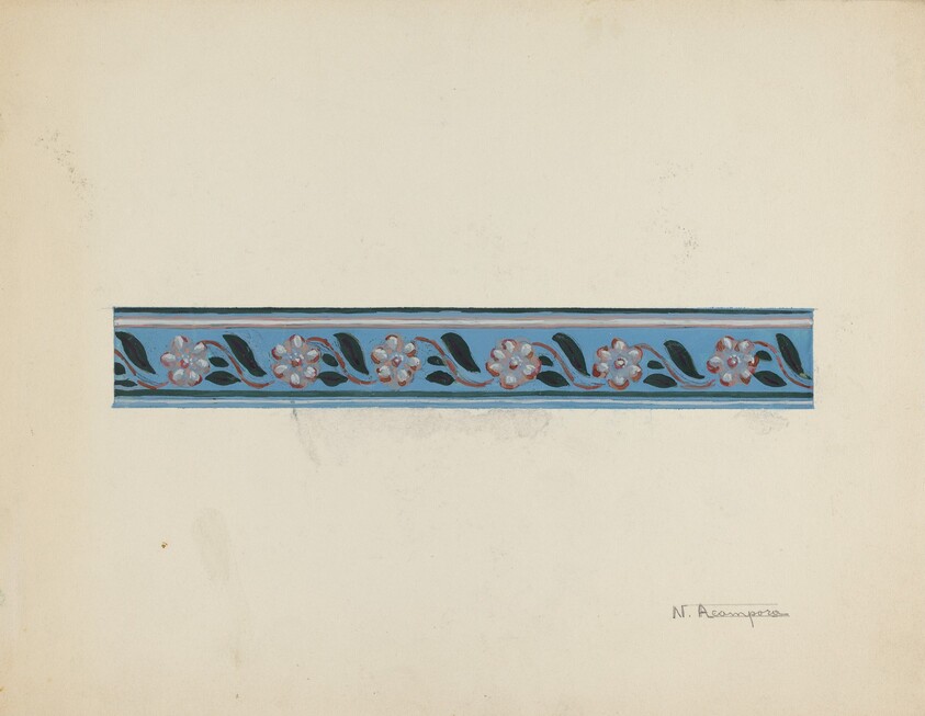 Wall Paper Border on Bandbox Lid