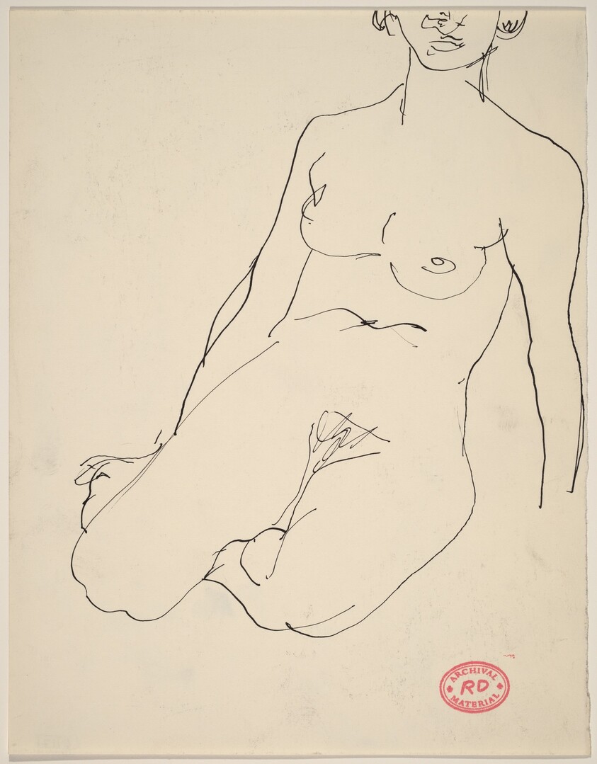 Untitled [female nude seated on her knees]