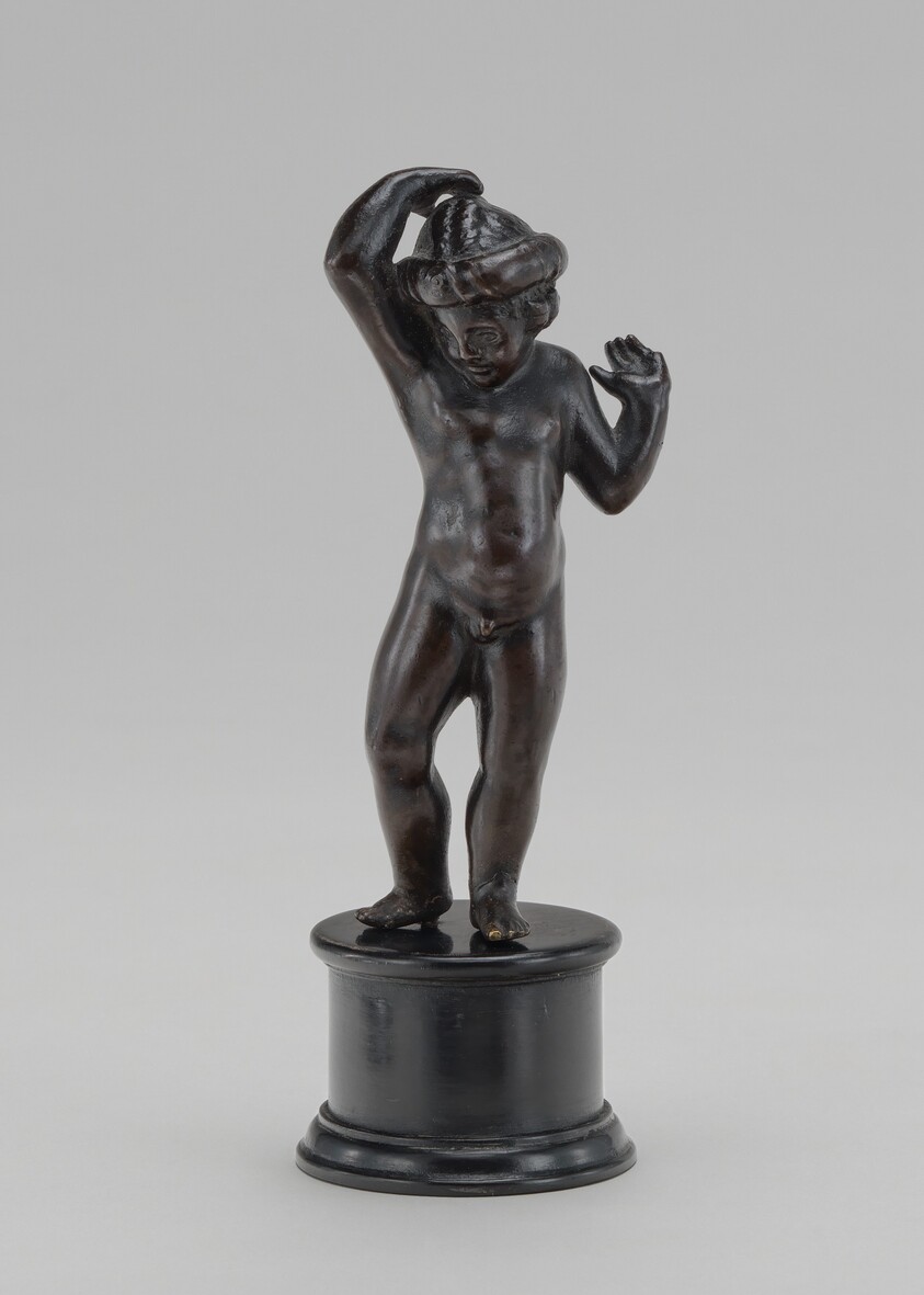 Wreathed Boy with Hands Raised