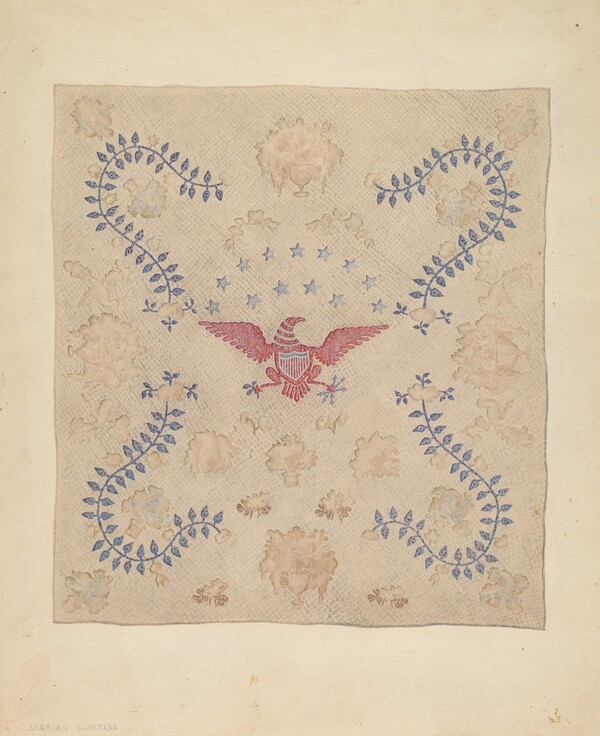 Eagle and Stars Bedspread
