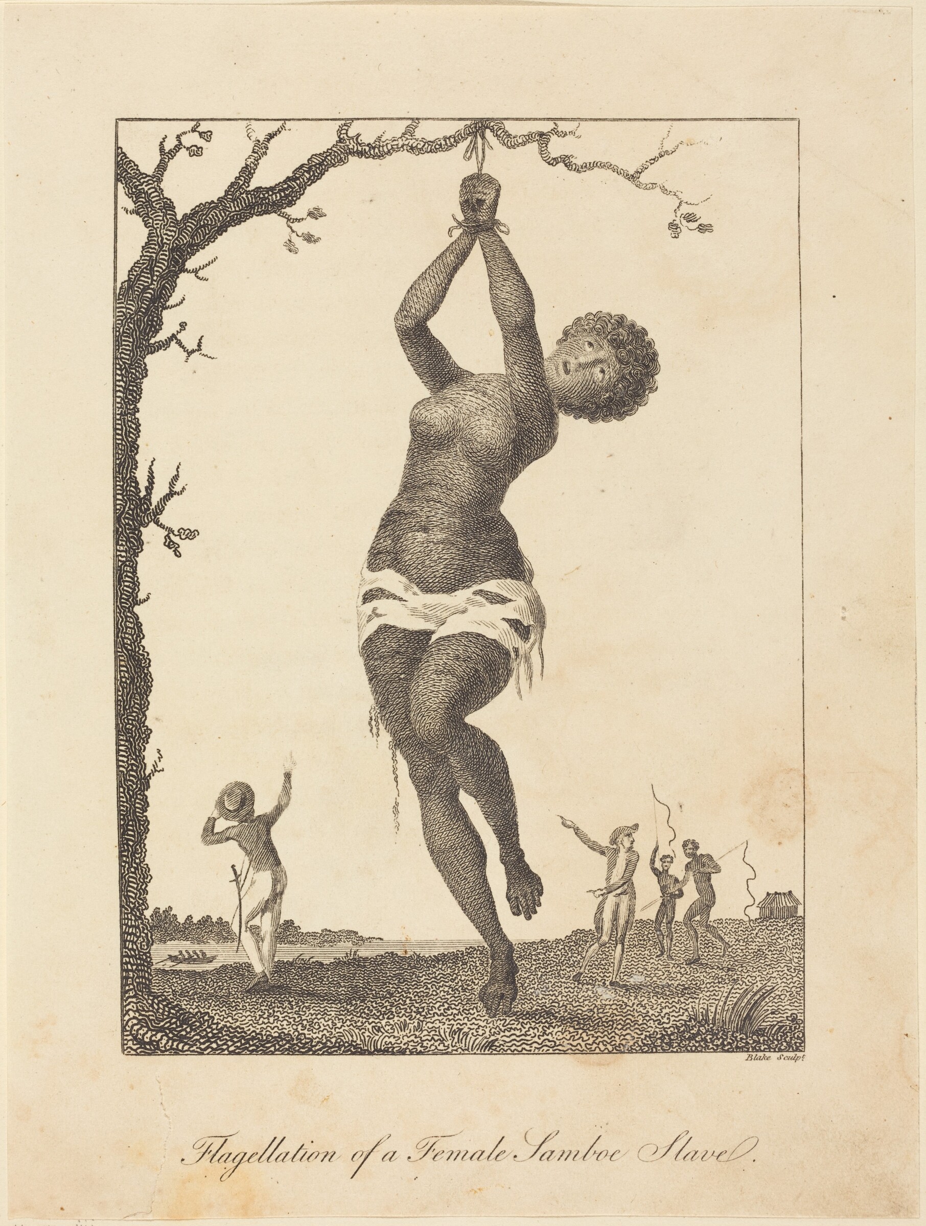 Flagellation of a Female Samboe Slave, William Blake after John Gabriel Stedman, 1793