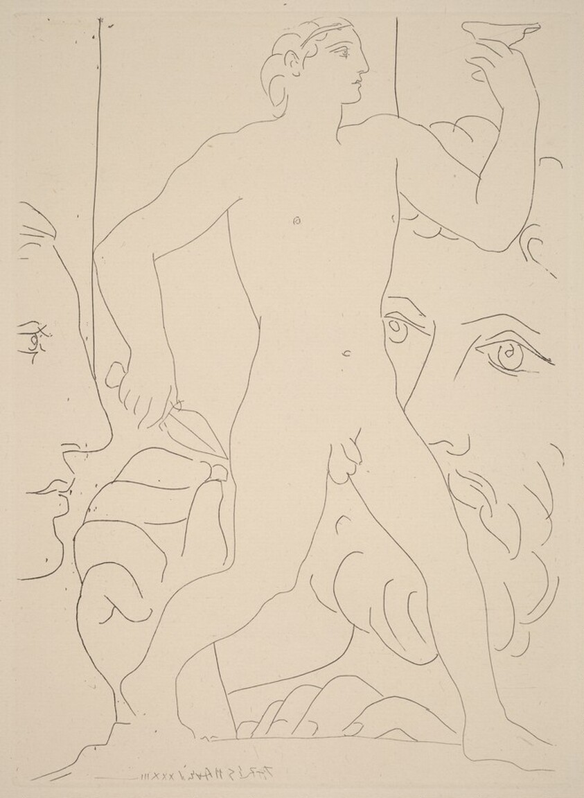 Marie-Thérèse, the Sculptor at Work, and a Sculpture Representing a Greek Athlete (Marie-Thérèse, sculpteur au travail et sculpture représentant un athlète grec