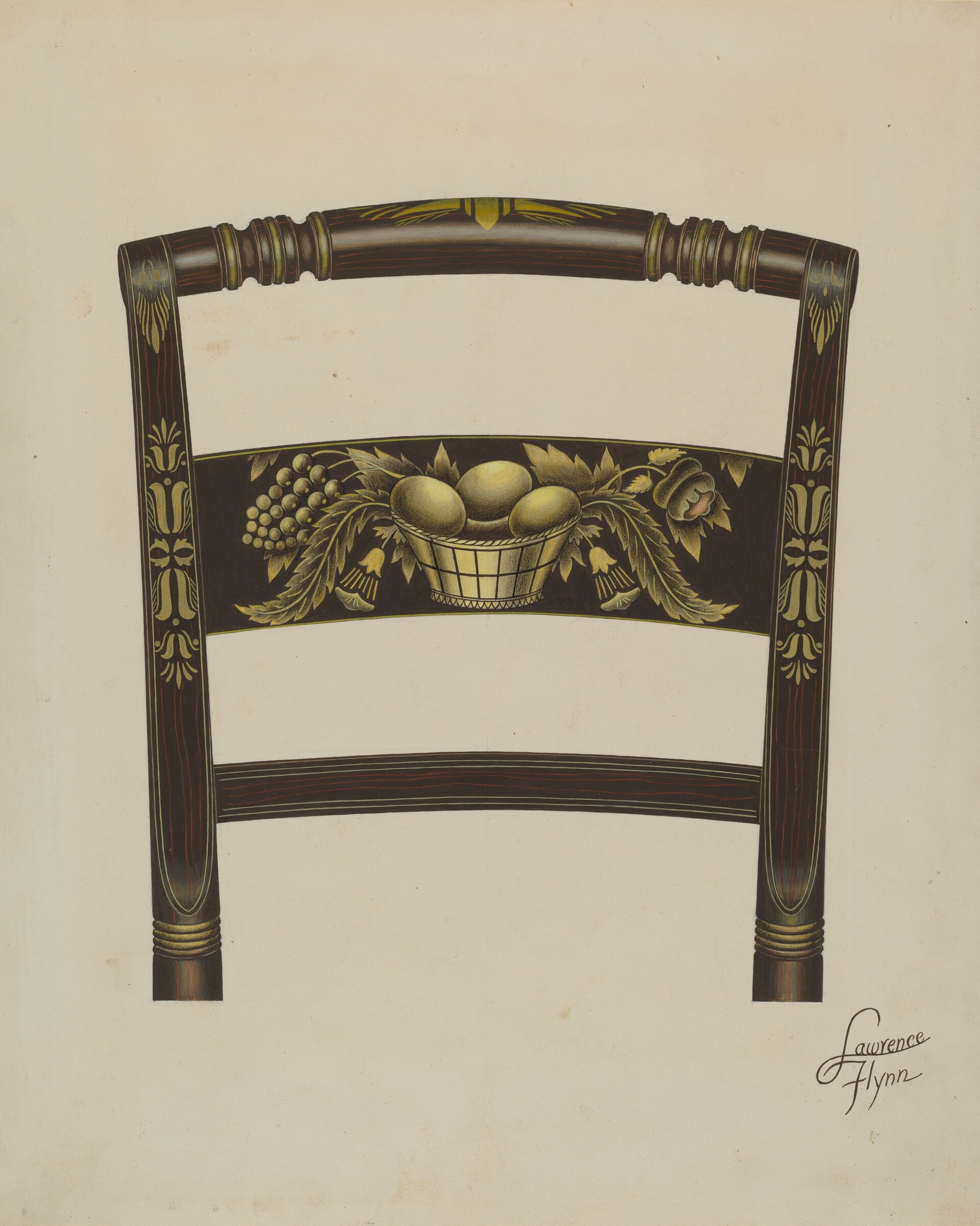 Design on Back of Hitchcock Chair, Lawrence Flynn, c. 1936