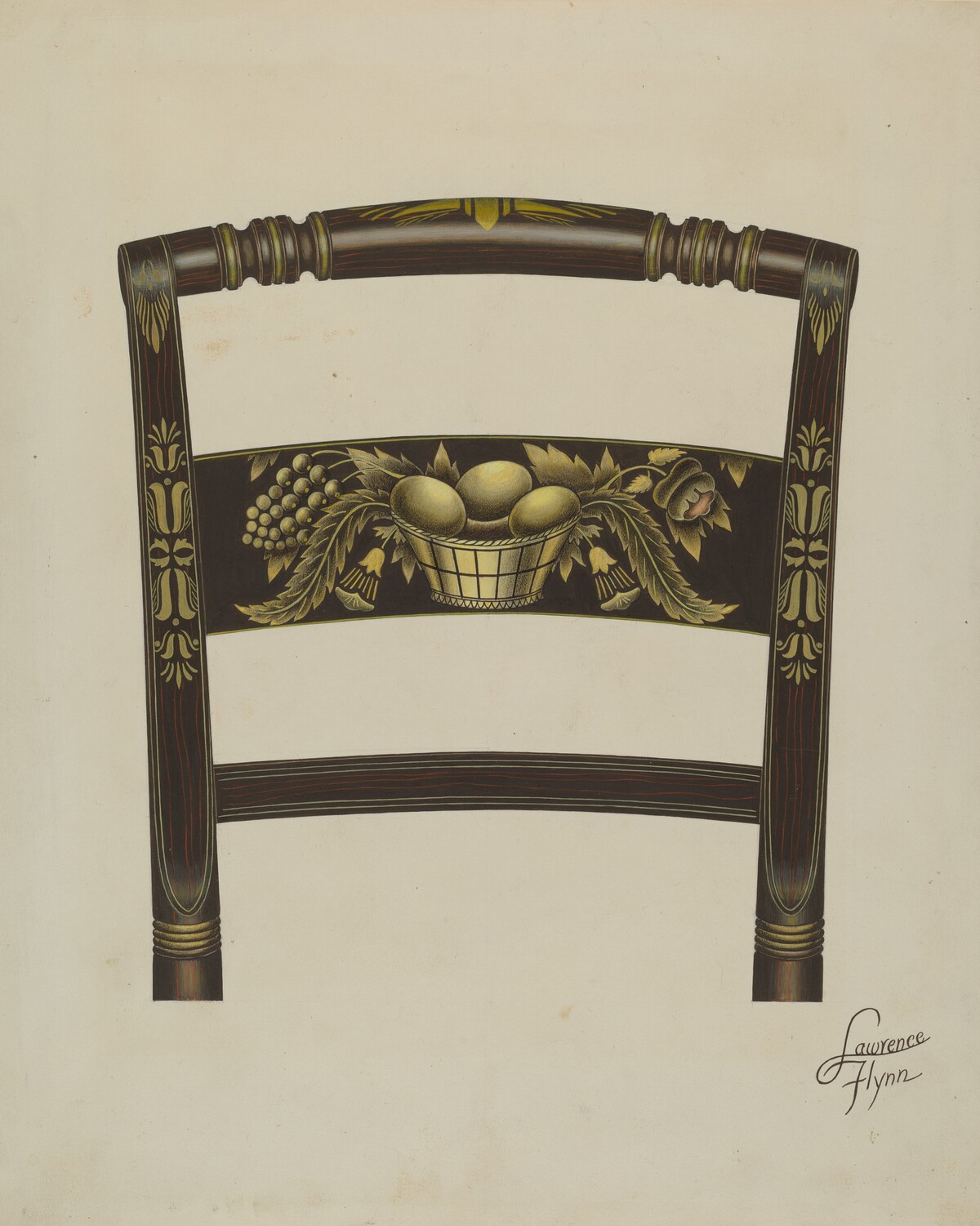 Design on Back of Hitchcock Chair