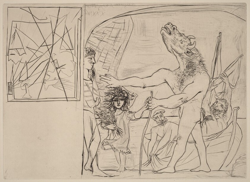 Blinded Minotaur Led by a Girl I (Minotaure aveugle guide par une fillette I)