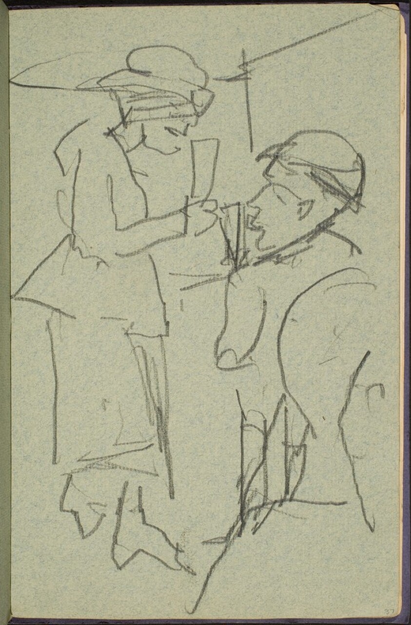 Mann und Frau mit Sektgläsern (Couple with Champagne Glasses) [p. 37]