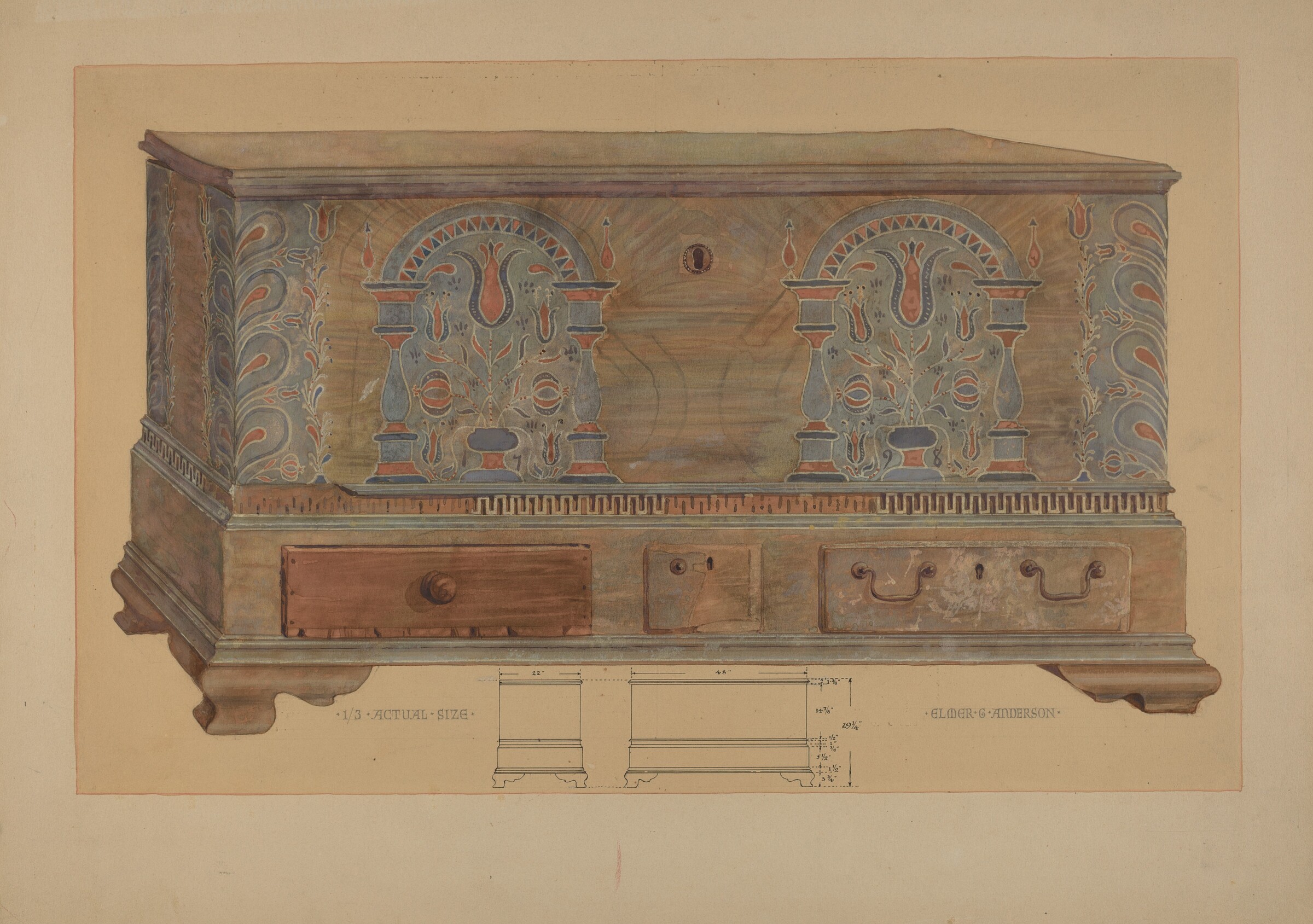 Pa. German Chest, Elmer G. Anderson, 1935/1942