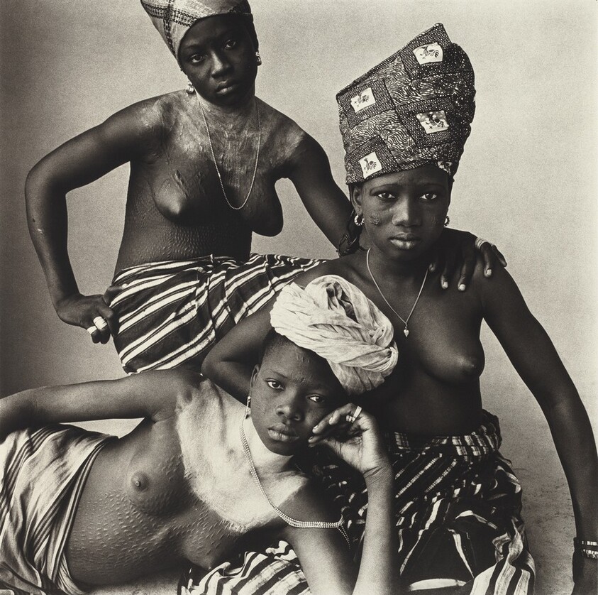 Three Girls, One Reclining, Dahomey