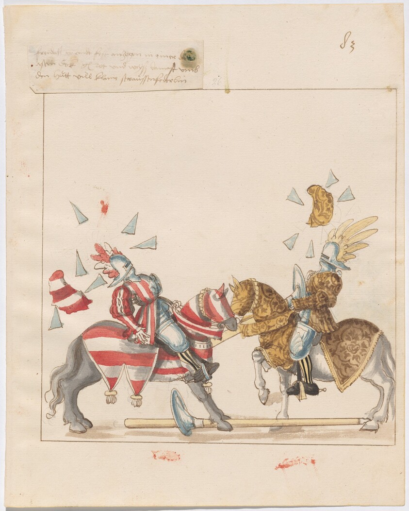 Mock Joust of War with Flying and Exploding Shields