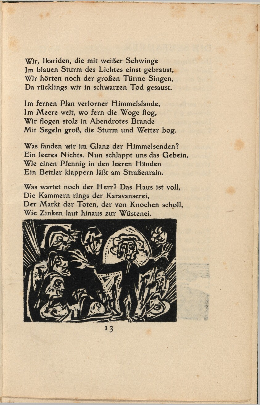 Die Morgue (The Morgue) (in-text plate) from mock-up of Georg Heym: Umbra Vitae (Georg Heym: Shadow of Life)