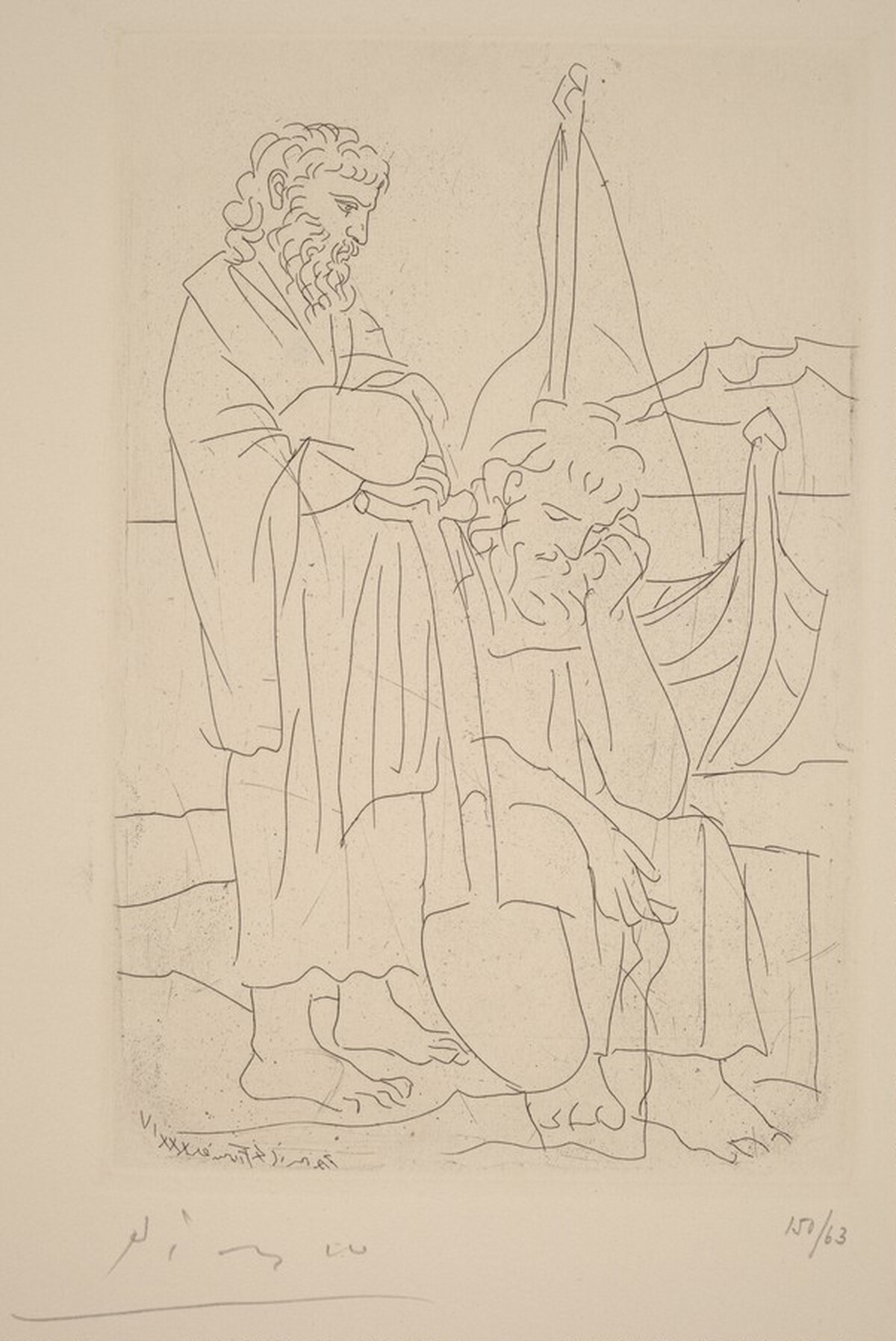 Two Desparate Men on the Seashore (Deux viellards et voilier)