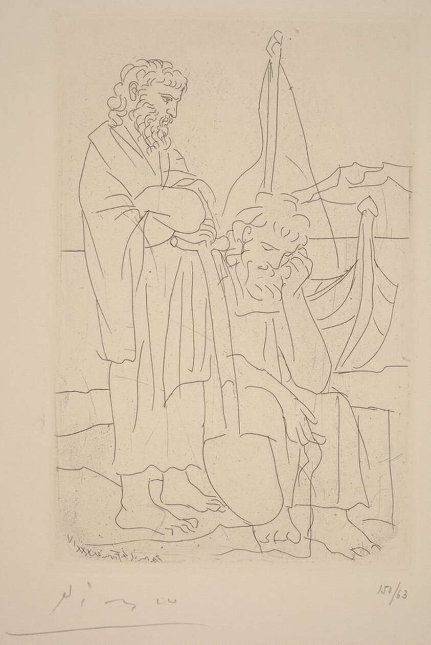 Two Desparate Men on the Seashore (Deux viellards et voilier)