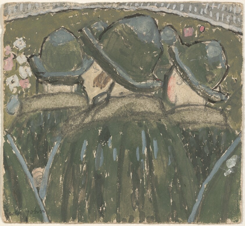 Les chapeaux à brides (Schoolgirls Wearing Brimmed Hats)