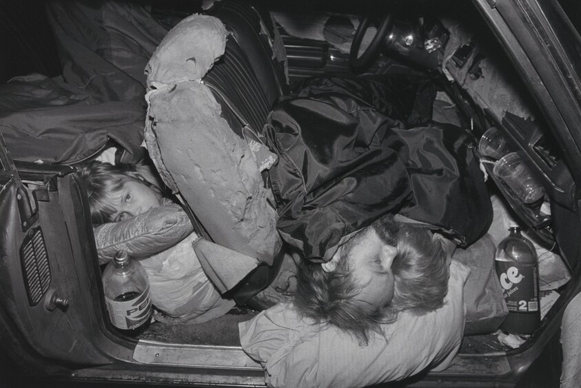 The Damm family living in their car, Los Angeles