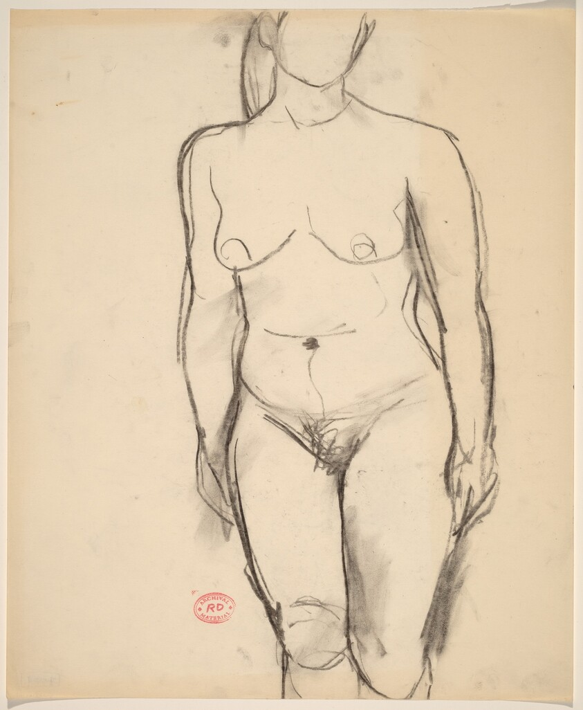 Untitled [standing nude with arms at her sides]