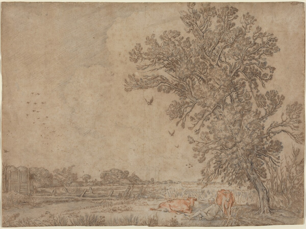 Meadow with a Shepherd and Cows