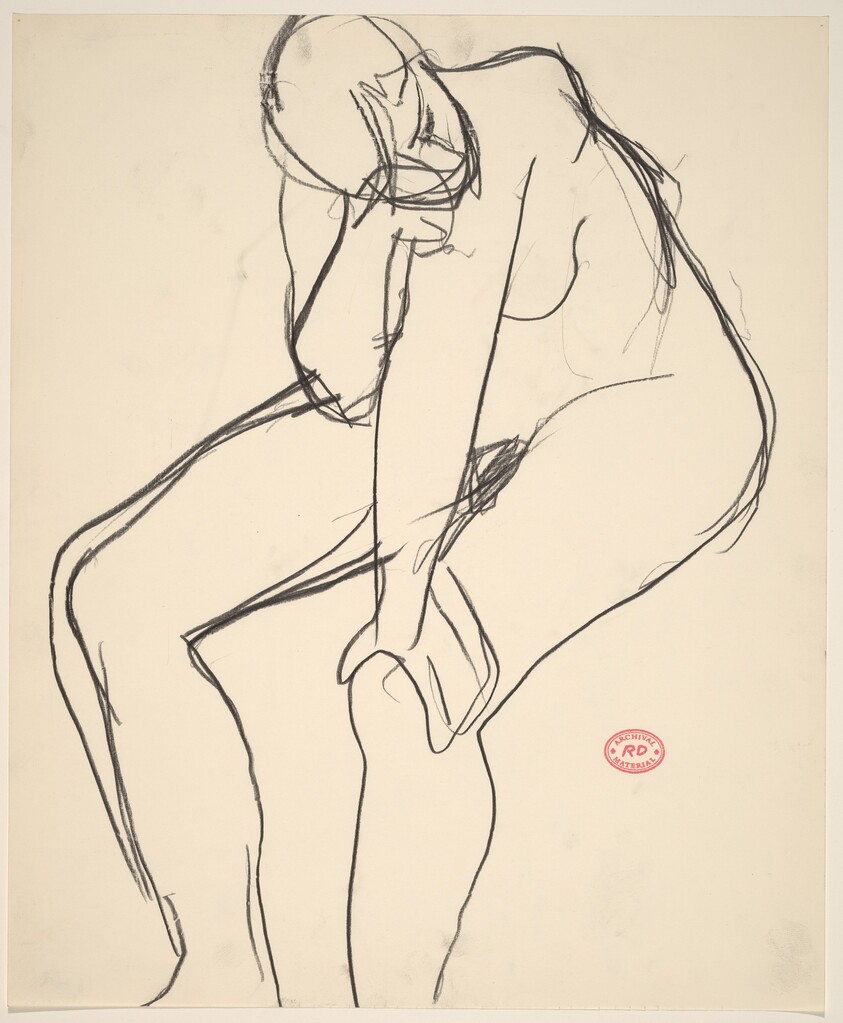Untitled [seated nude rubbing her eye]