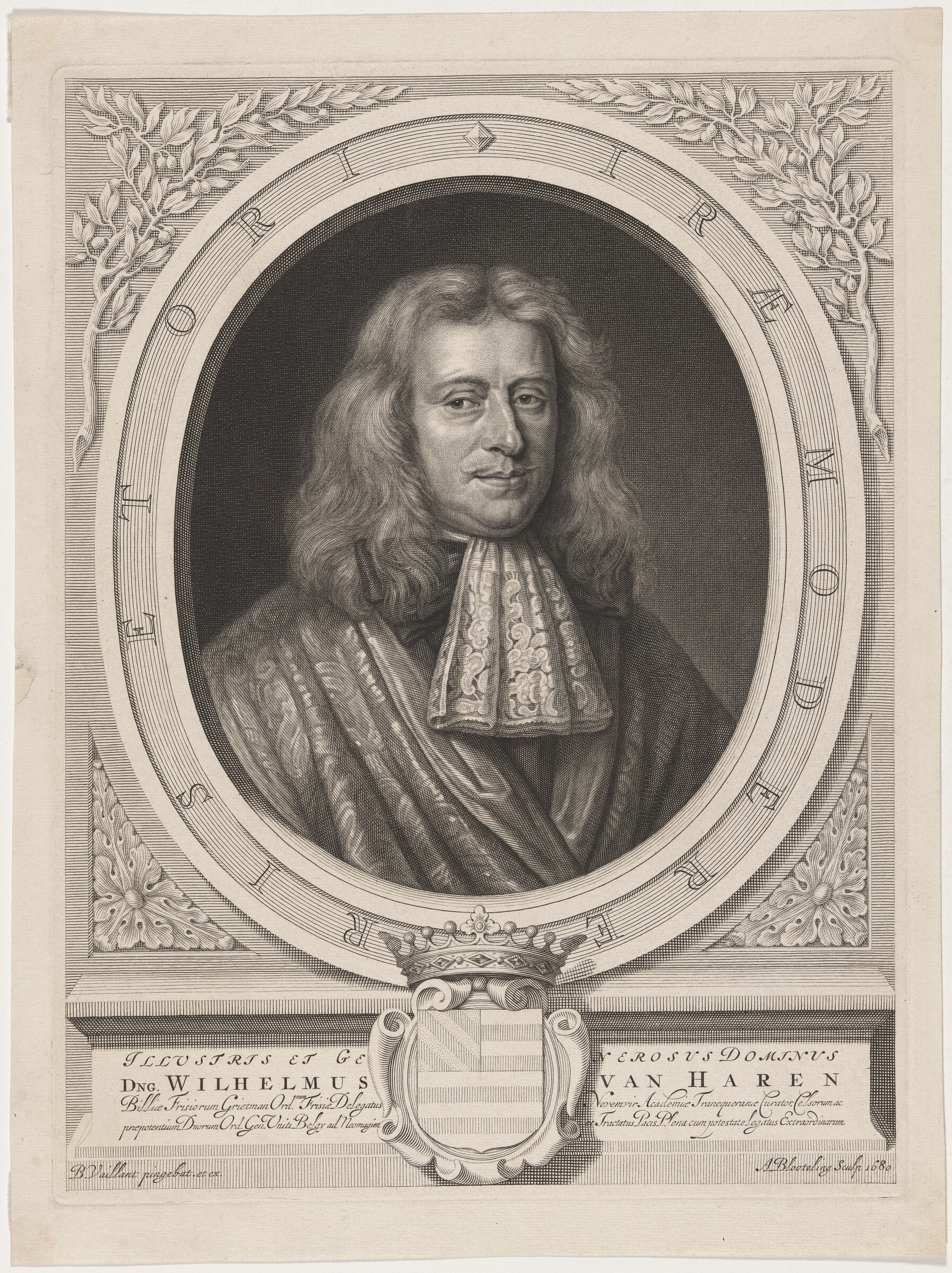 William Van Haren, Abraham Blooteling after Bernard Vaillant, 1680