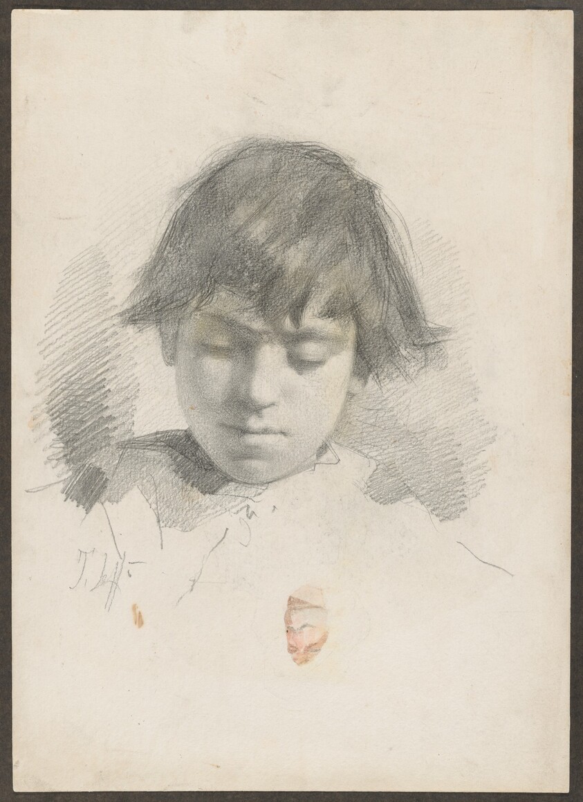 Head of a Youth and a Man with a Moustache