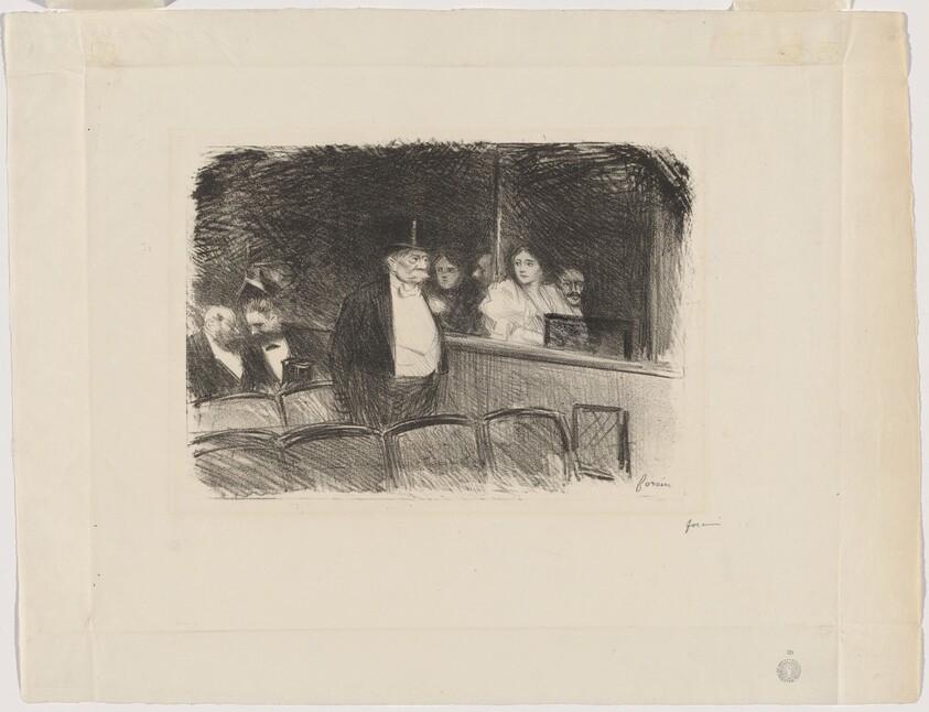 a) Au théâtre (At the Theatre) (recto); (b) Untitled (verso)