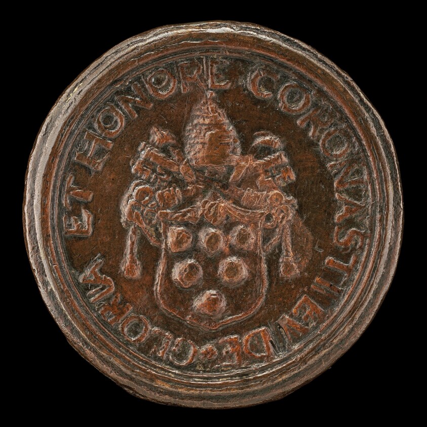 Shield with the Medici Arms, Surmounted by the Papal Tiara and Crossed Keys [reverse]