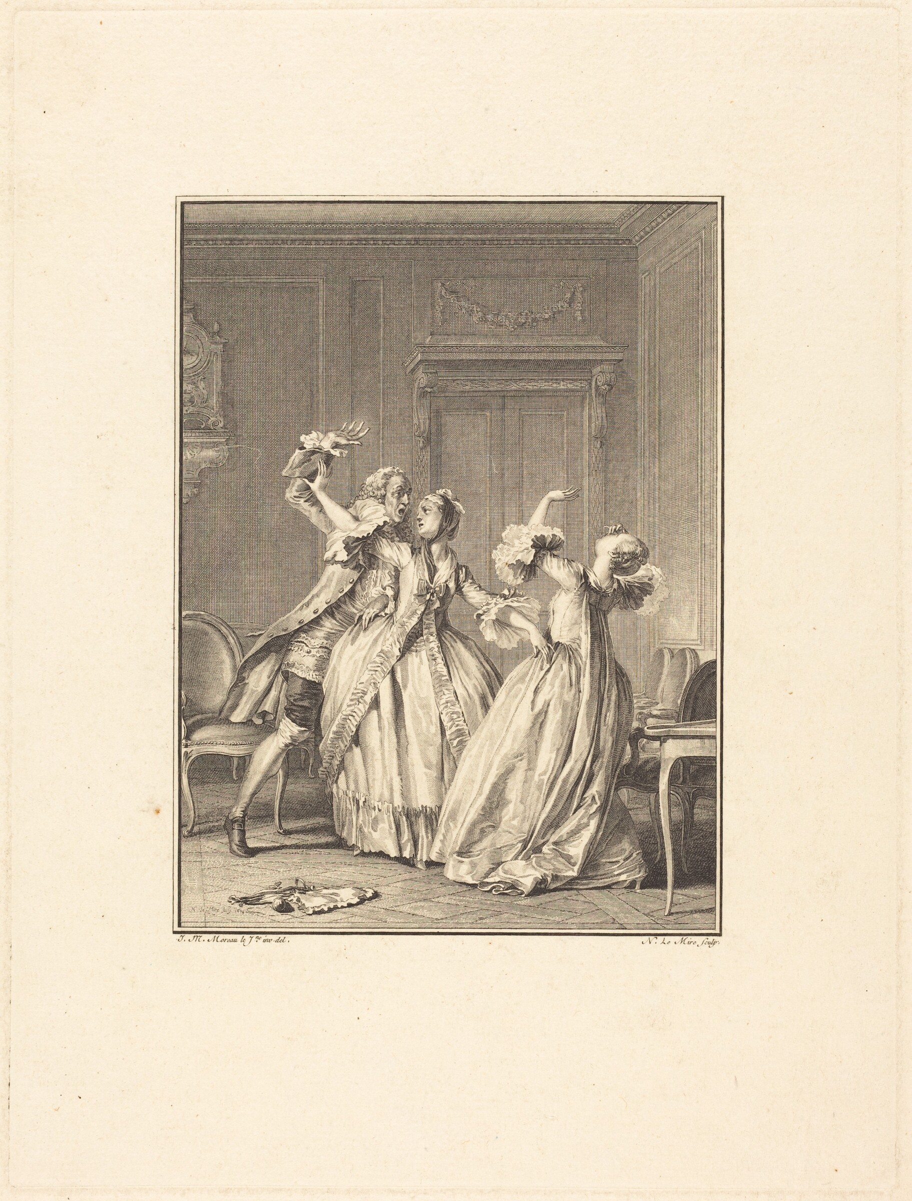 Le Soufflet, Noël Le Mire after Jean-Michel Moreau, 1774