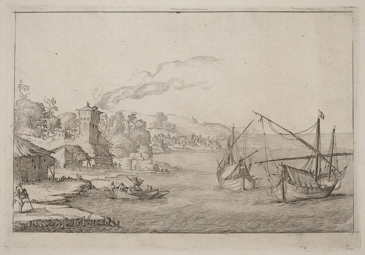 Coastal Landscape with Anchored Vessels