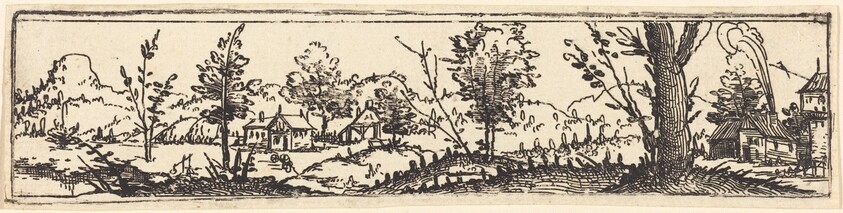 Landscape with Six Single Trees and Three Small Farm-Houses