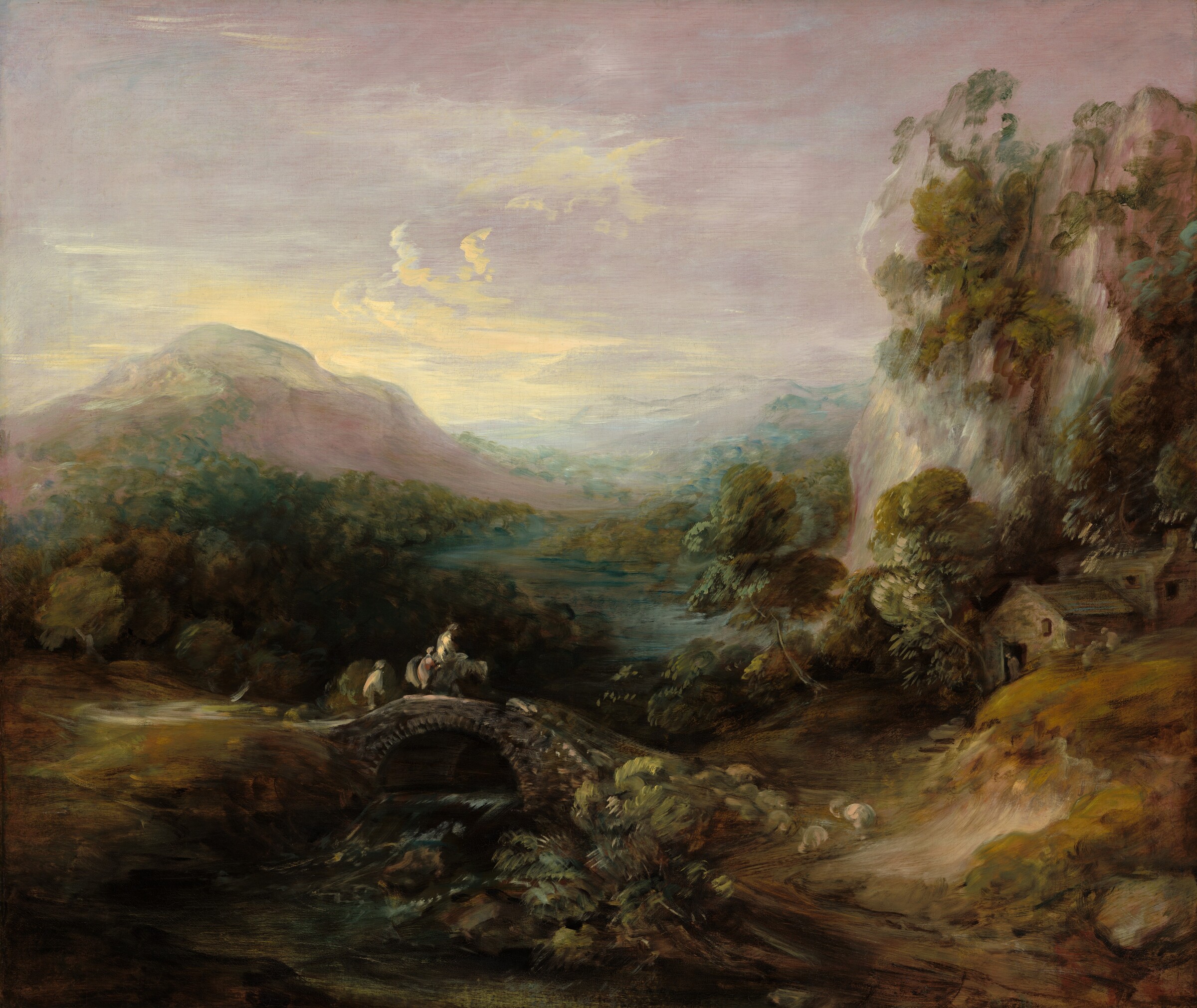 Mountain Landscape with Bridge, Thomas Gainsborough, c. 1783/1784