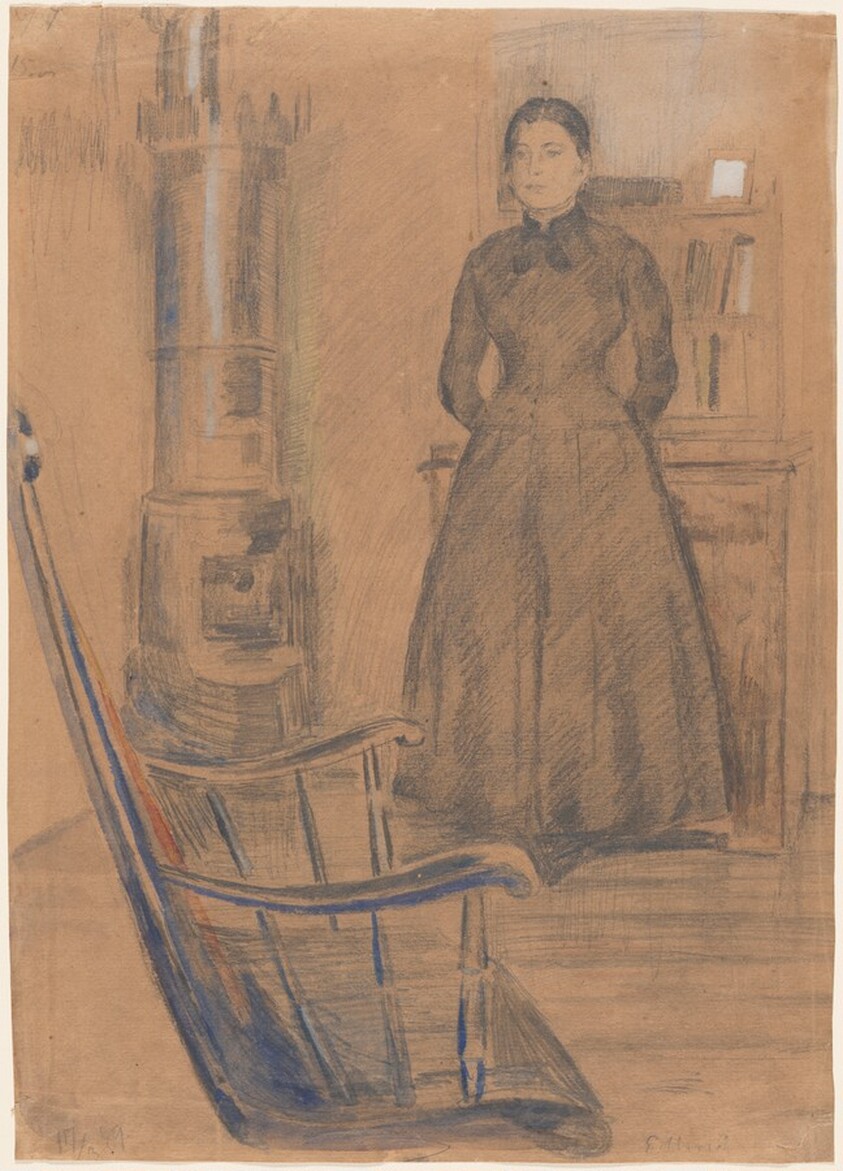 Inger Munch Standing in an Interior